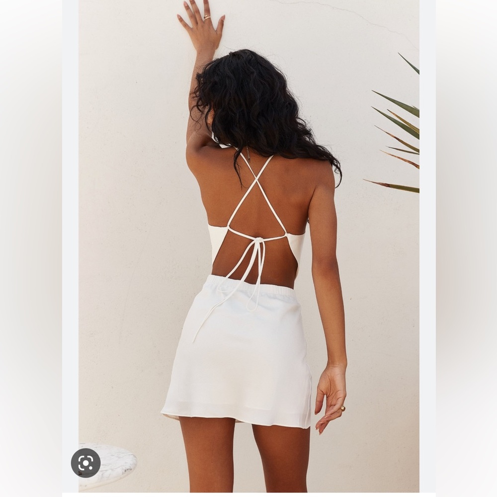 12th tribe Past the Horizon white mini dress